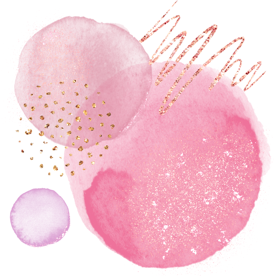 splash watercolor with gold glitter