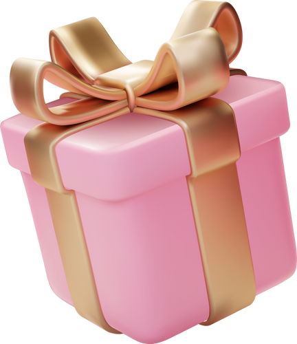 Realistic pink gifts boxe.