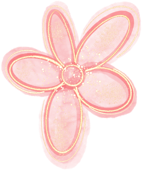 Pink flower with gold lines